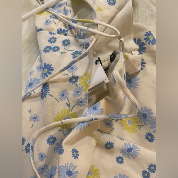 Zara NEW Multicolor Floral Linen Blend Adjustable Straps Mini Dress Size XS - Picture 8 of 13